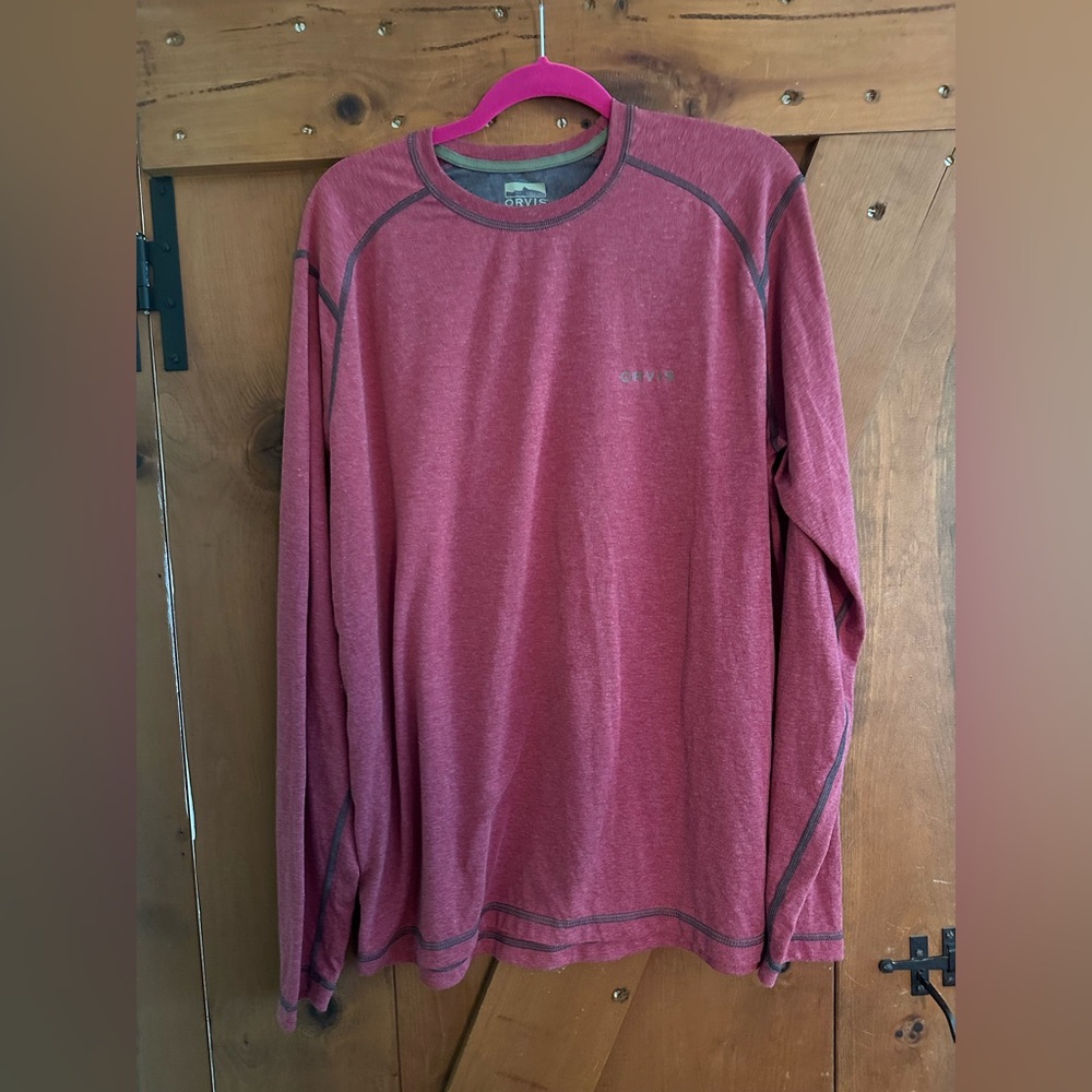 NWOT Orvis Men's Red Long-Sleeve Performance Shirt Sz L